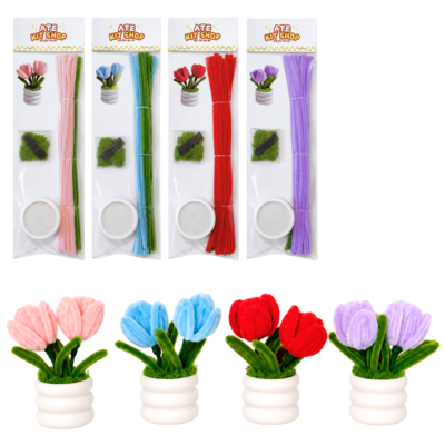 Tulipani in Vaso - Kit Creativo con Scovolini