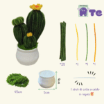 Kit creativo cactus fai-da-te con scovolini