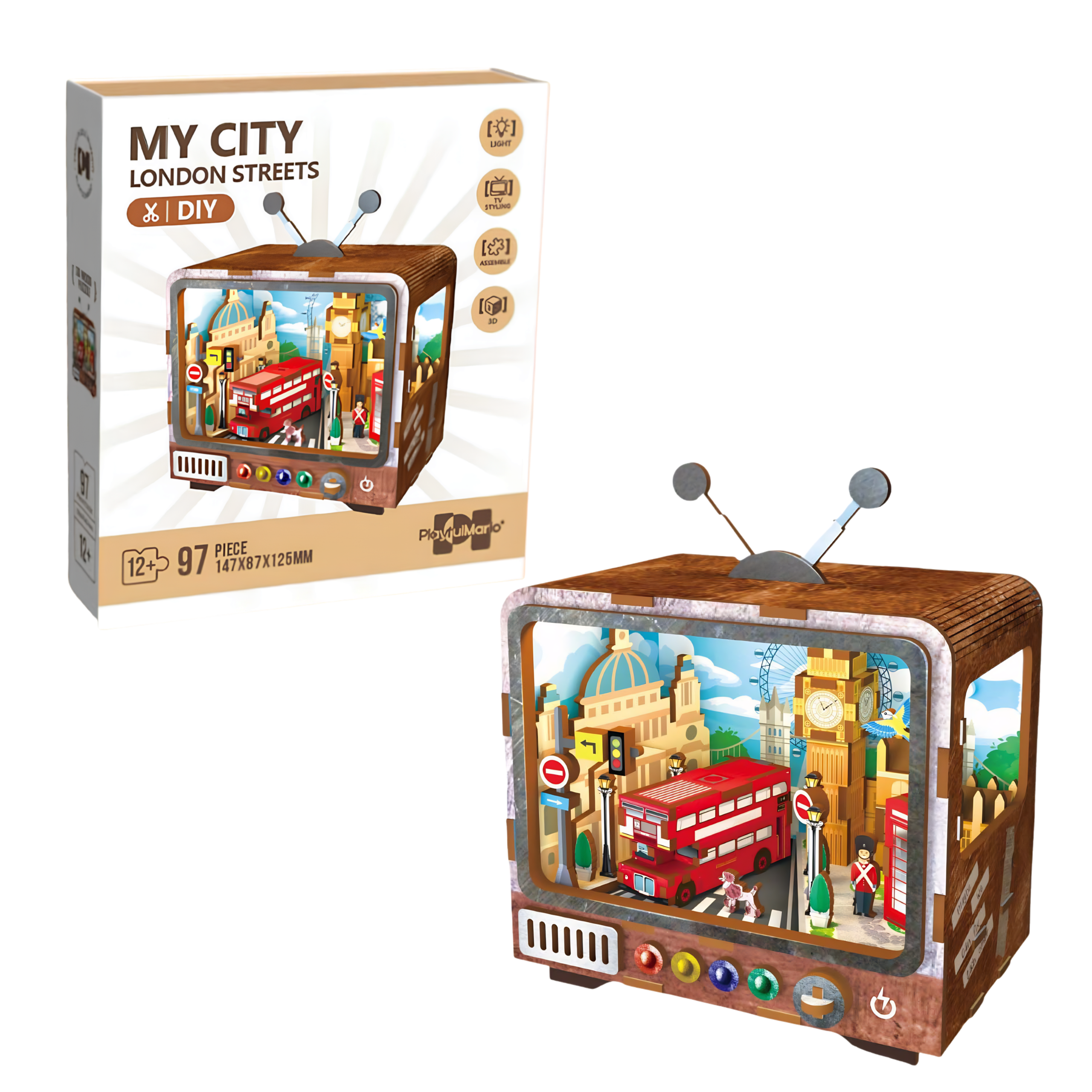Londra – Puzzle 3D Mini TV con Luce LED