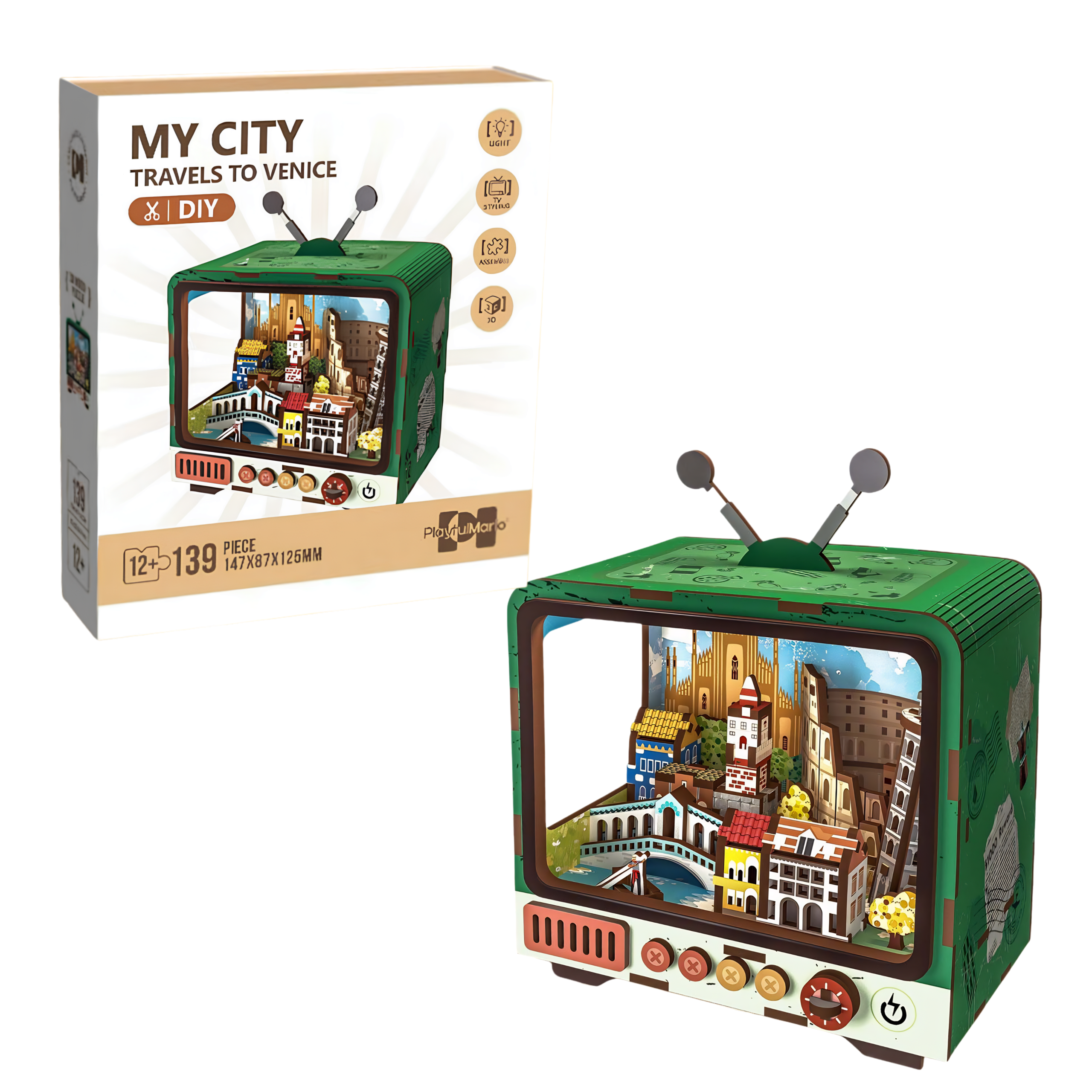 Venezia – Puzzle 3D Mini TV con Luce LED