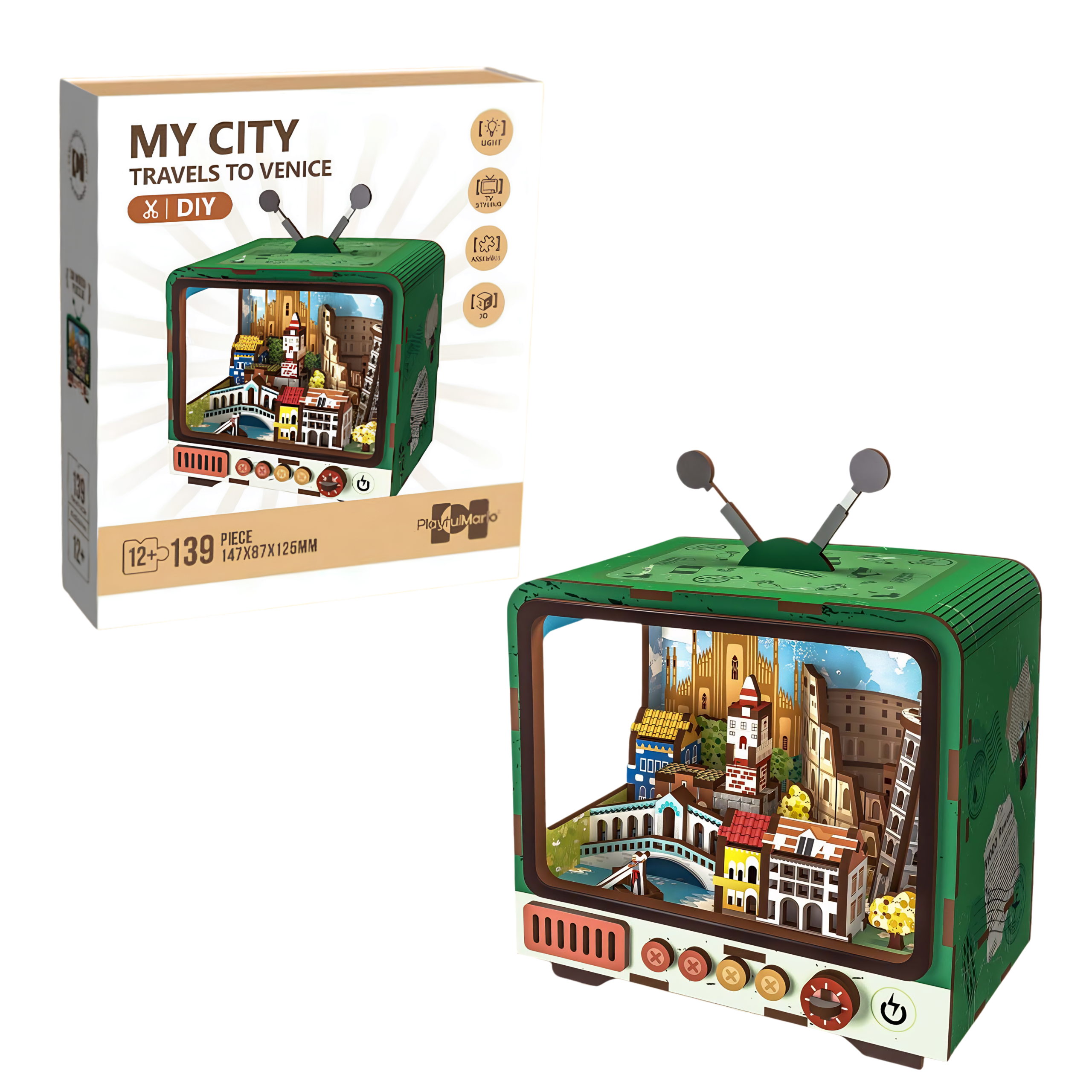 Venezia – Puzzle 3D Mini TV con Luce LED