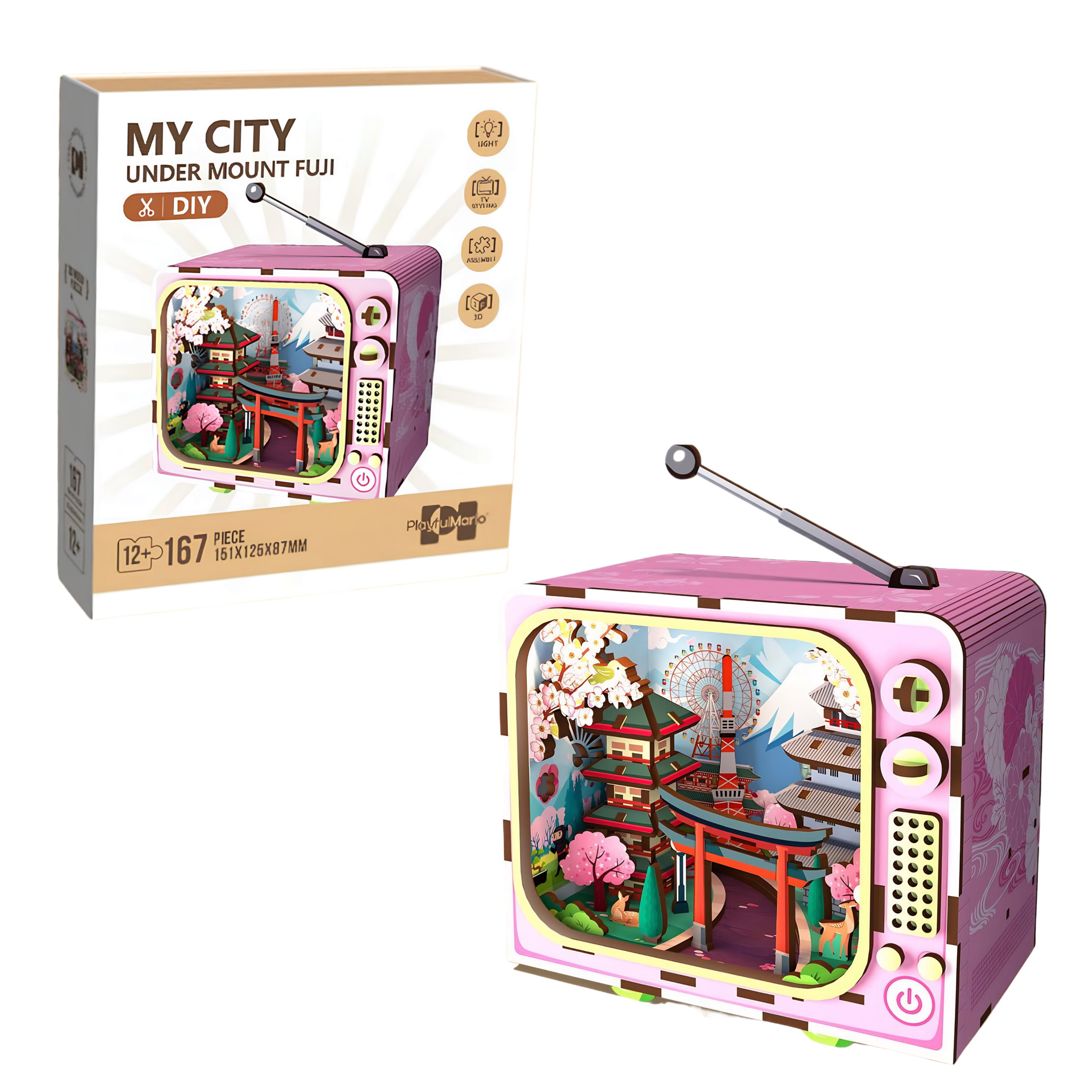 Tokyo – Puzzle 3D Mini TV con Luce LED