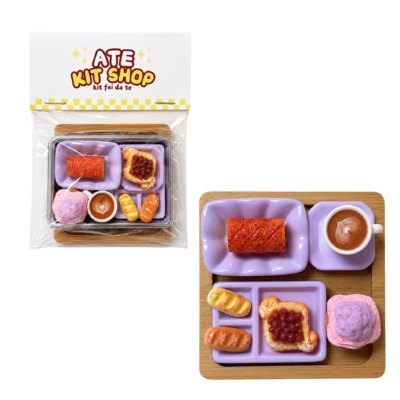 Piatti Quadrati Lilla - Kit Magneti da Frigo