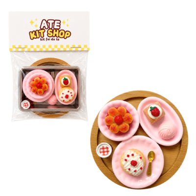 Piatti Rotondi Rosa – Kit Magneti da Frigo