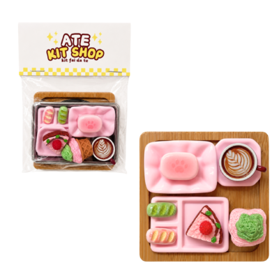 Piatti Quadrati Rosa - Kit Magneti da Frigo