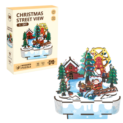 Villaggio di Natale – Puzzle 3D con Carillon